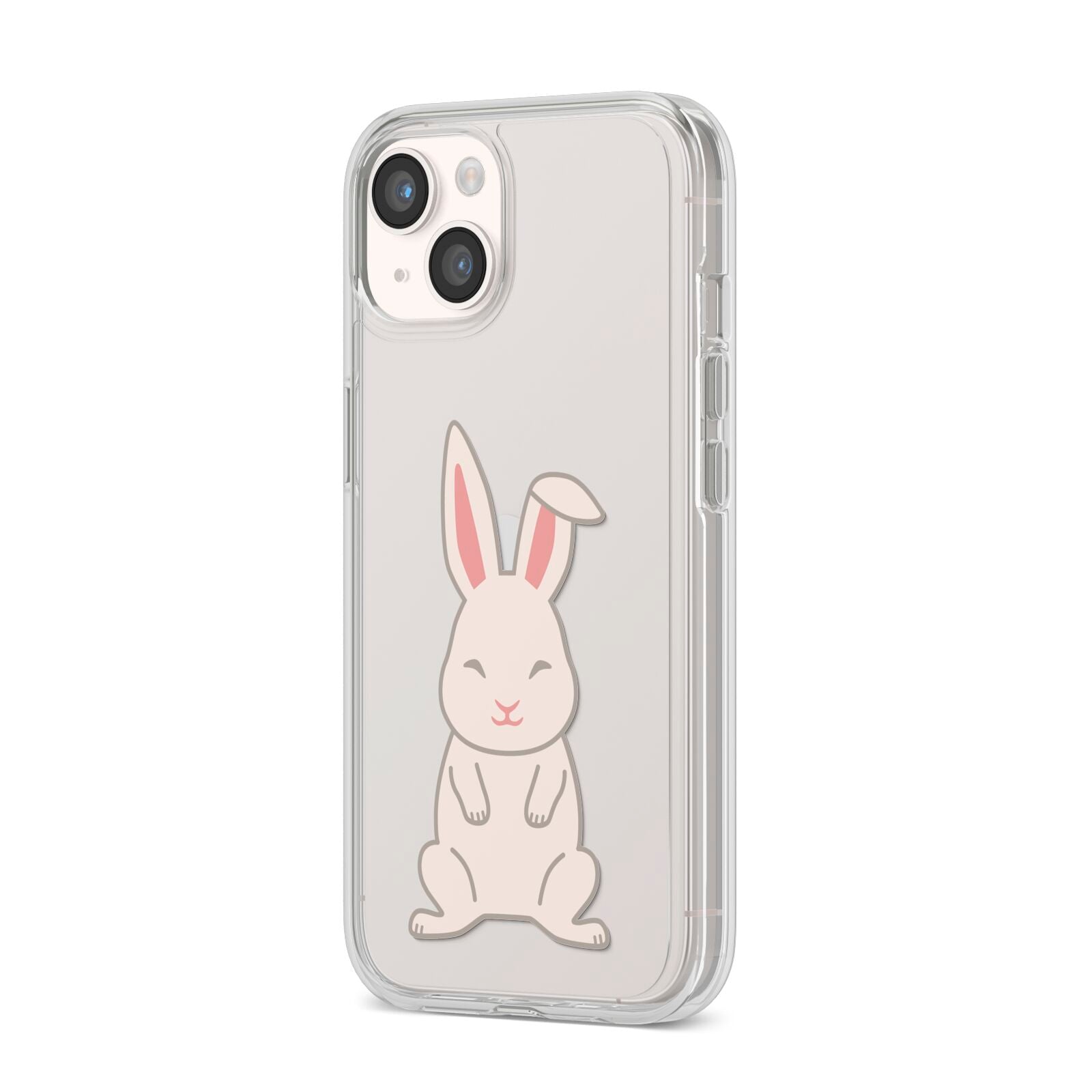 Bunny iPhone 14 Clear Tough Case Starlight Angled Image