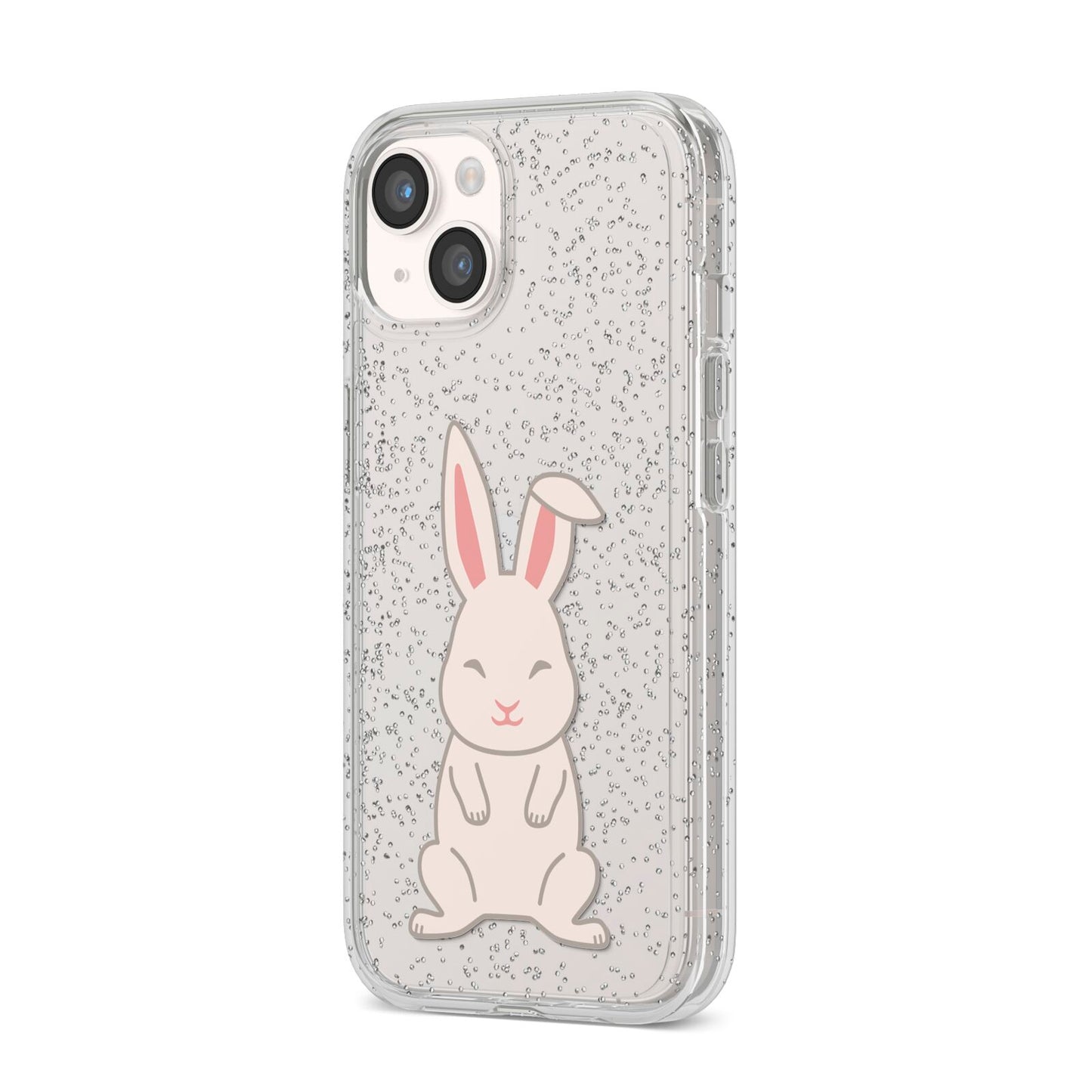 Bunny iPhone 14 Glitter Tough Case Starlight Angled Image