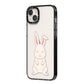 Bunny iPhone 14 Plus Black Impact Case Side Angle on Silver phone