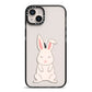 Bunny iPhone 14 Plus Black Impact Case on Silver phone
