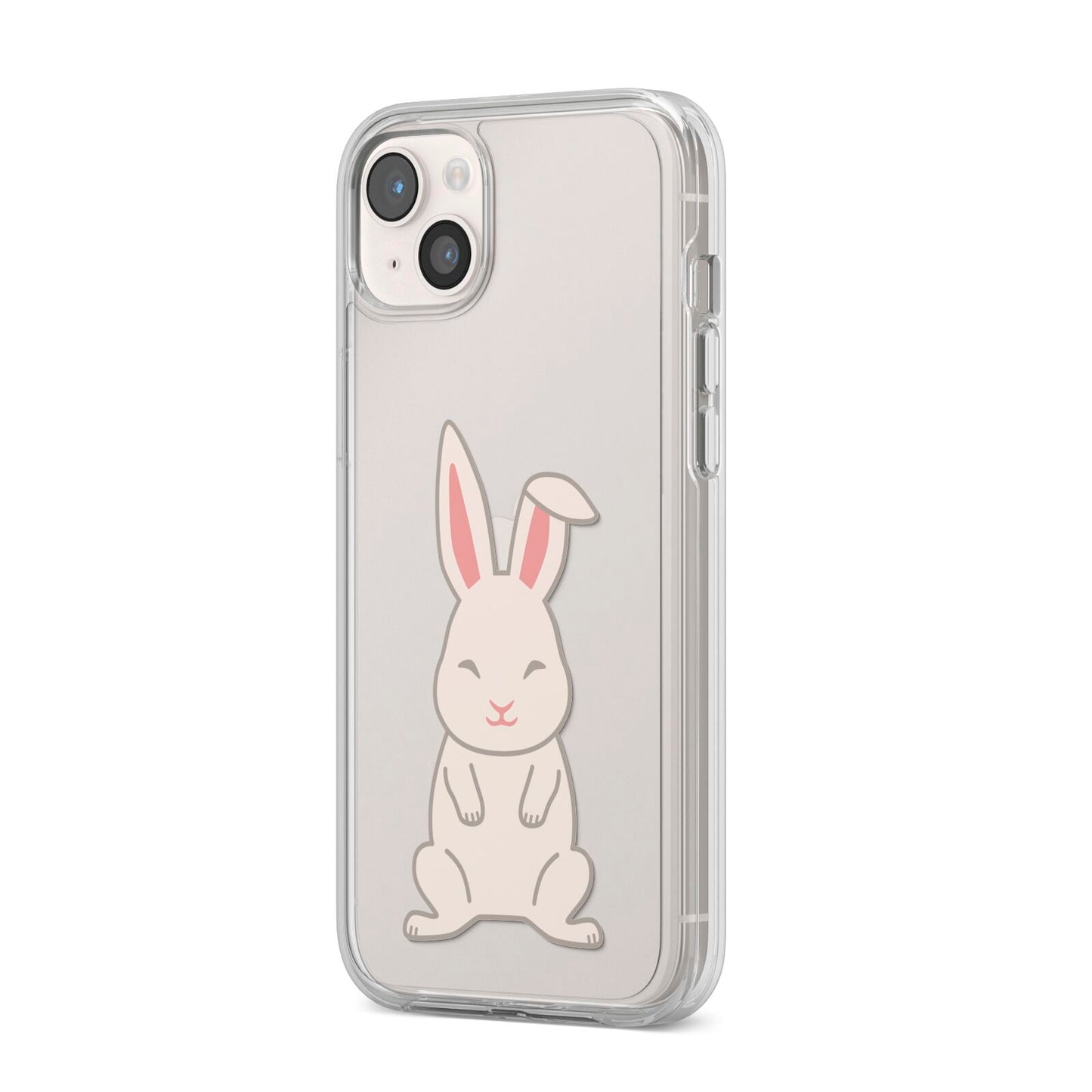 Bunny iPhone 14 Plus Clear Tough Case Starlight Angled Image