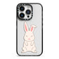Bunny iPhone 14 Pro Black Impact Case on Silver phone