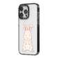 Bunny iPhone 14 Pro Max Black Impact Case Side Angle on Silver phone