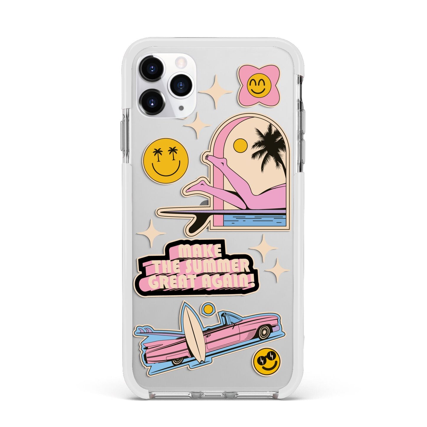 California Girl Sticker Apple iPhone 11 Pro Max in Silver with White Impact Case