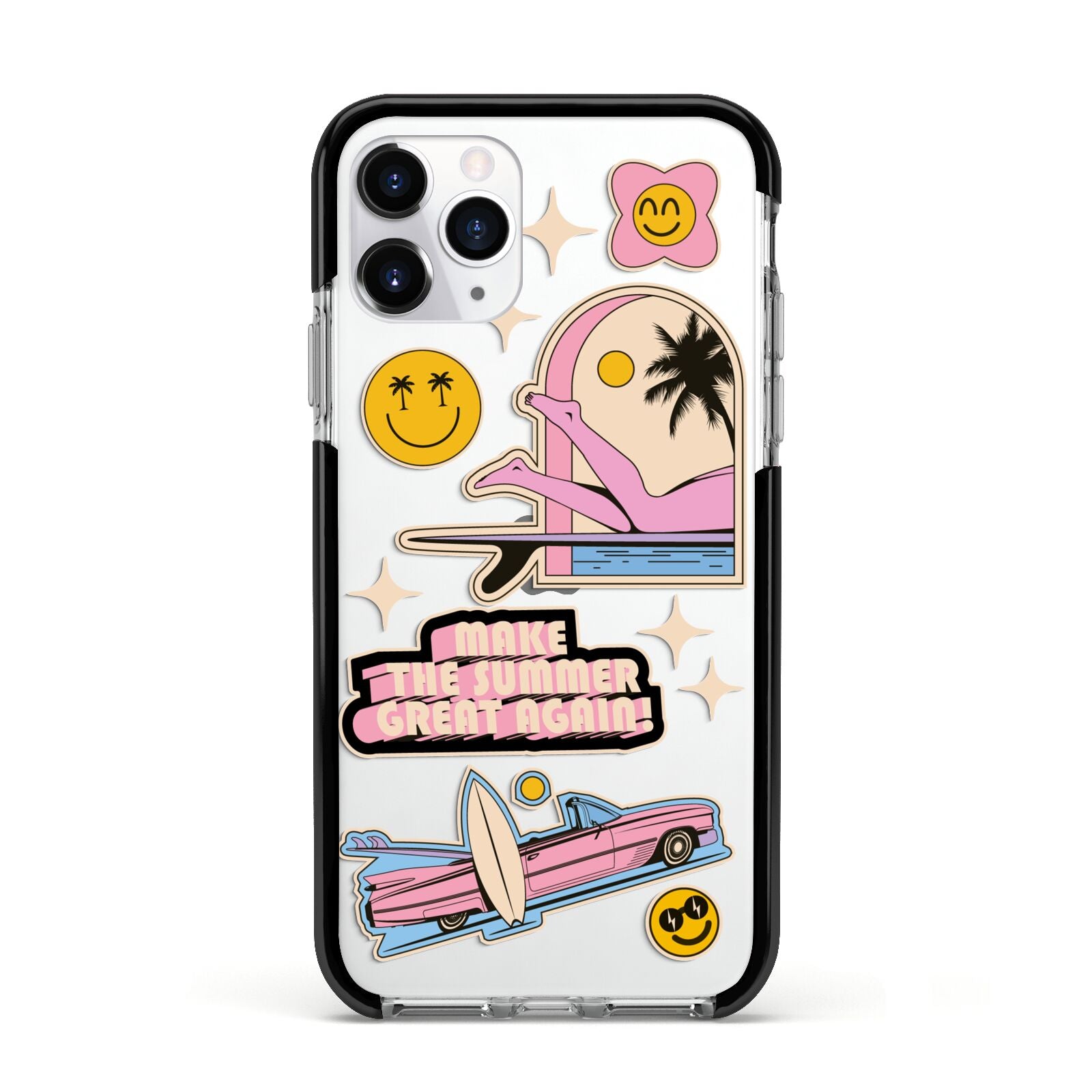 California Girl Sticker Apple iPhone 11 Pro in Silver with Black Impact Case