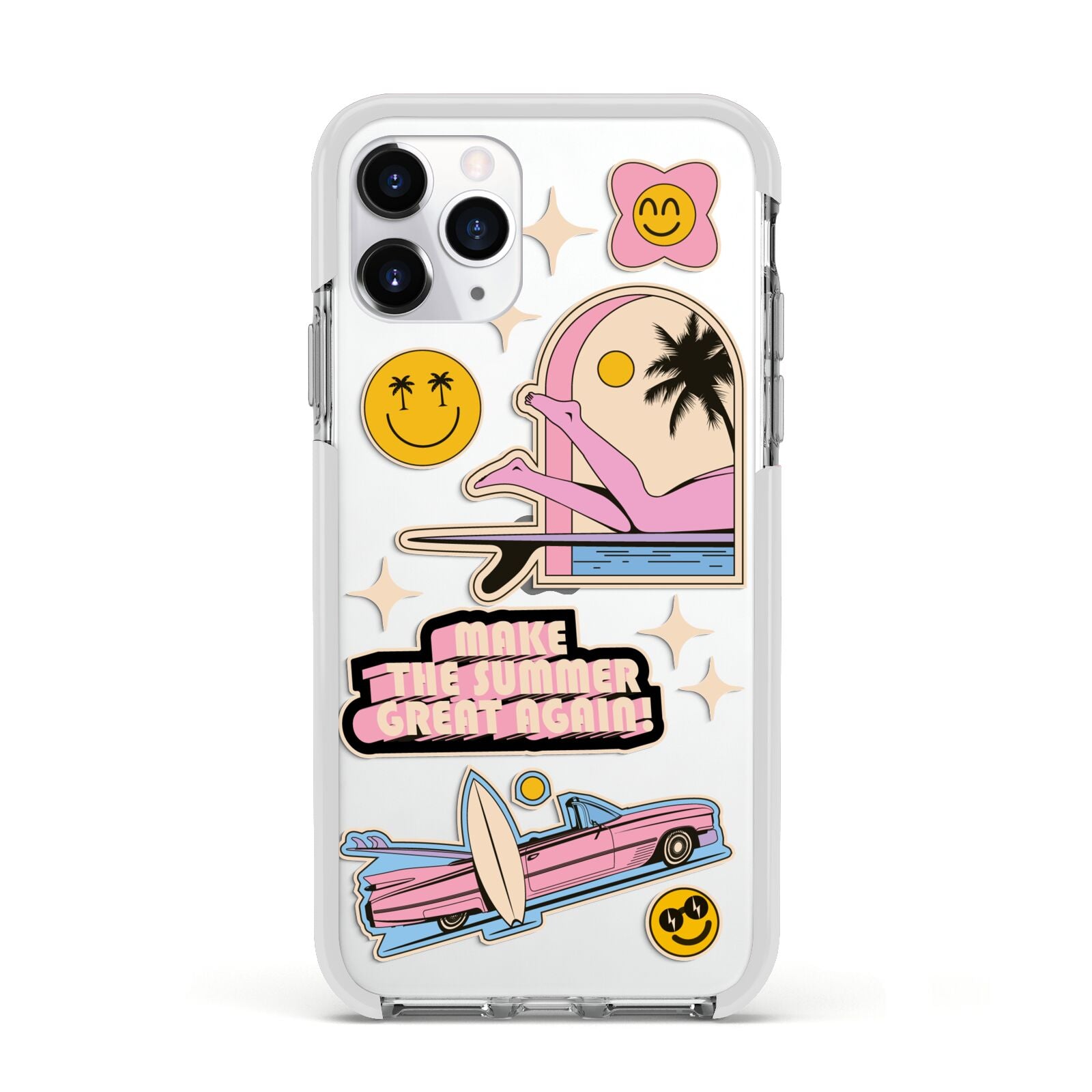 California Girl Sticker Apple iPhone 11 Pro in Silver with White Impact Case