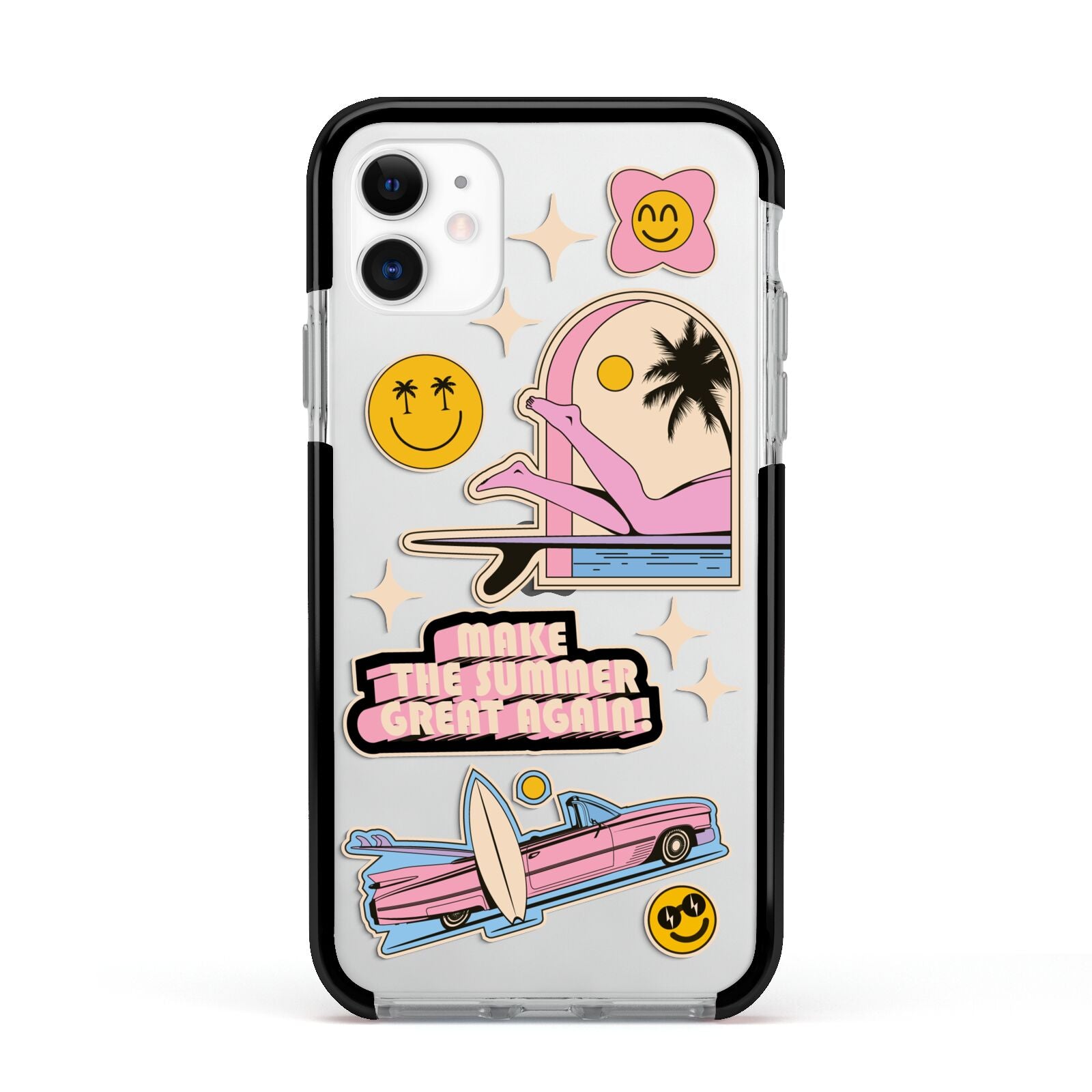 California Girl Sticker Apple iPhone 11 in White with Black Impact Case