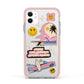 California Girl Sticker Apple iPhone 11 in White with Pink Impact Case