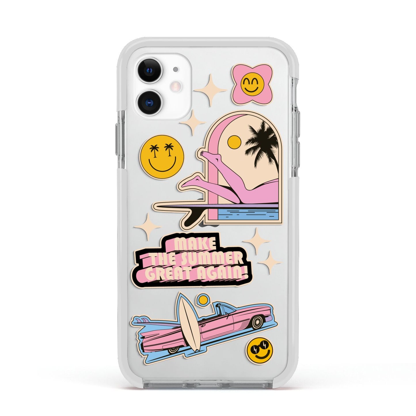 California Girl Sticker Apple iPhone 11 in White with White Impact Case