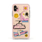 California Girl Sticker Apple iPhone Xs Impact Case Pink Edge on Gold Phone