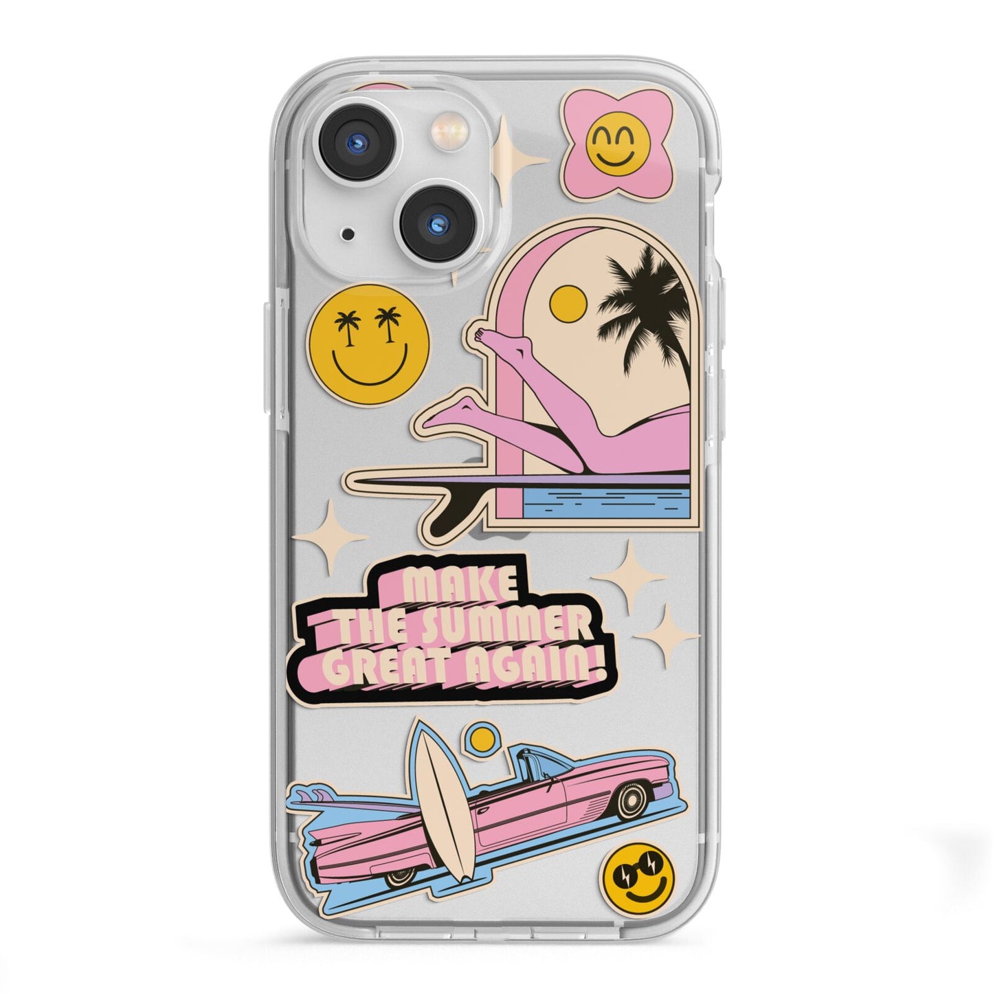 California Girl Sticker iPhone 13 Mini TPU Impact Case with White Edges