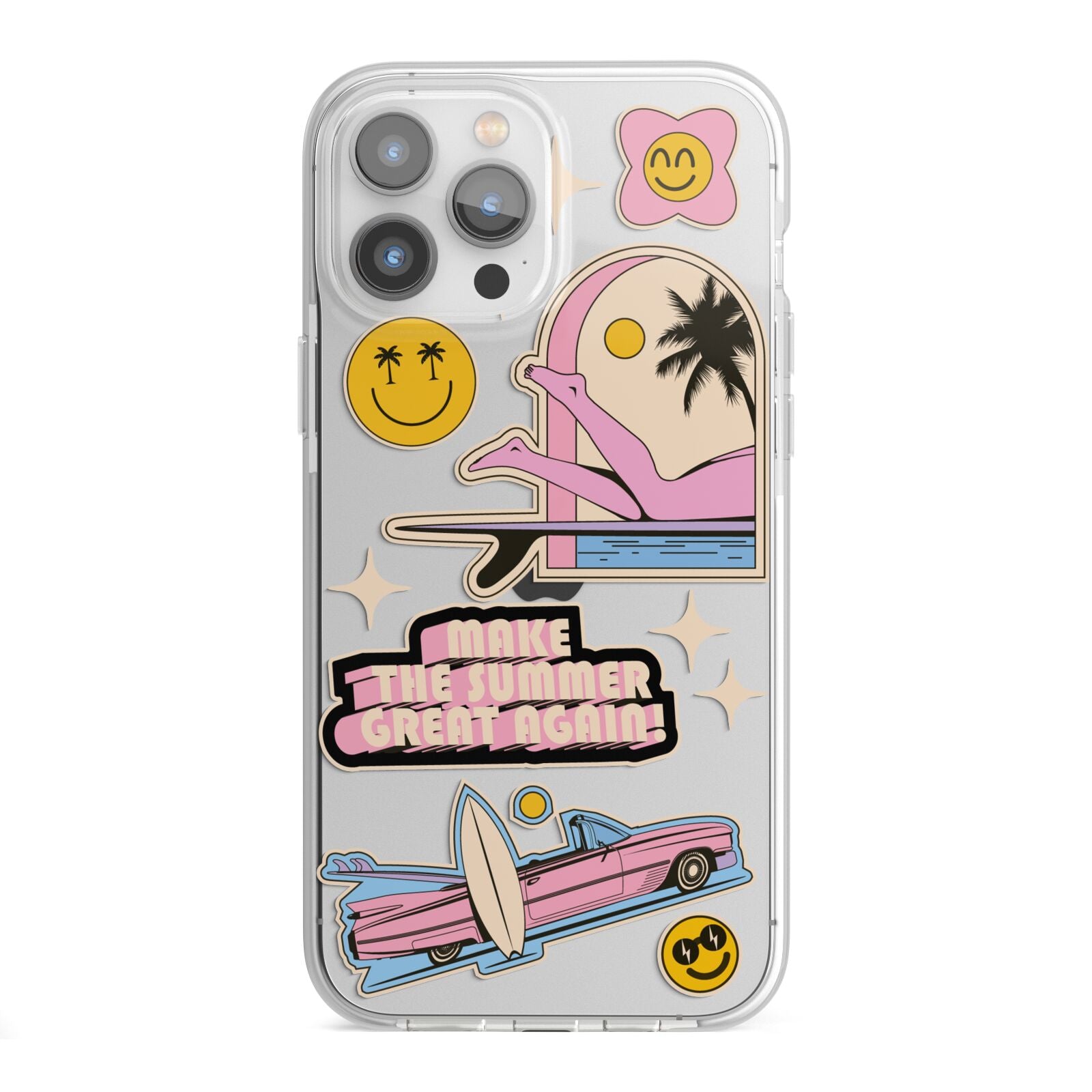 California Girl Sticker iPhone 13 Pro Max TPU Impact Case with White Edges
