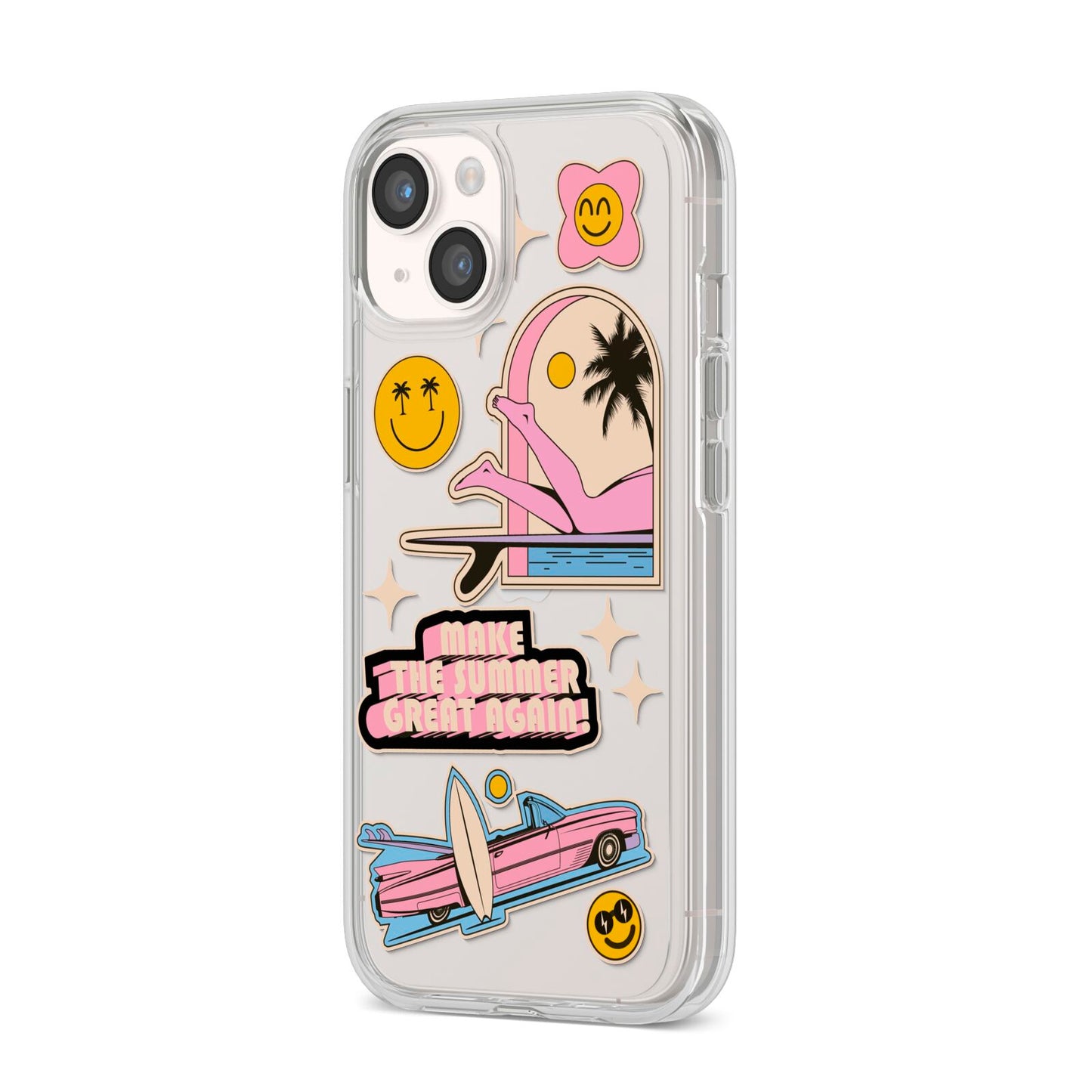 California Girl Sticker iPhone 14 Clear Tough Case Starlight Angled Image