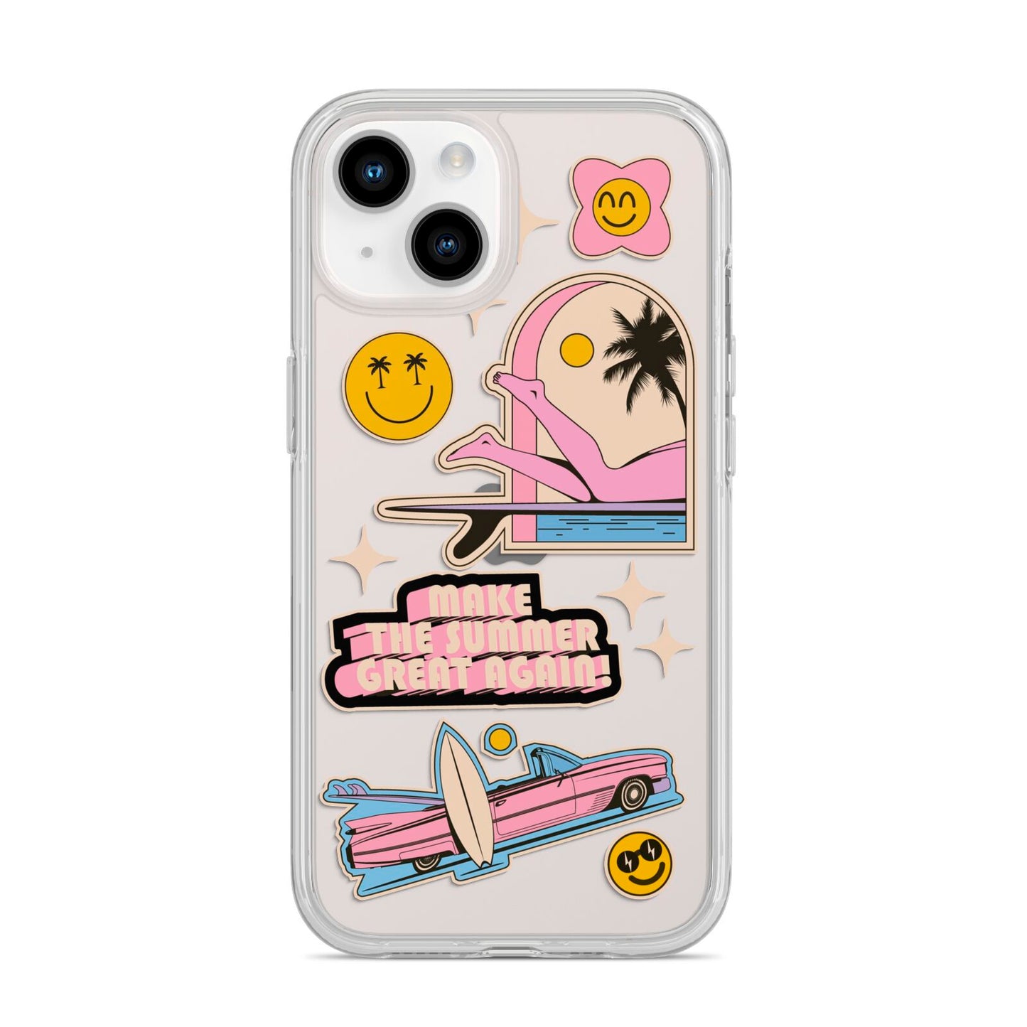 California Girl Sticker iPhone 14 Clear Tough Case Starlight