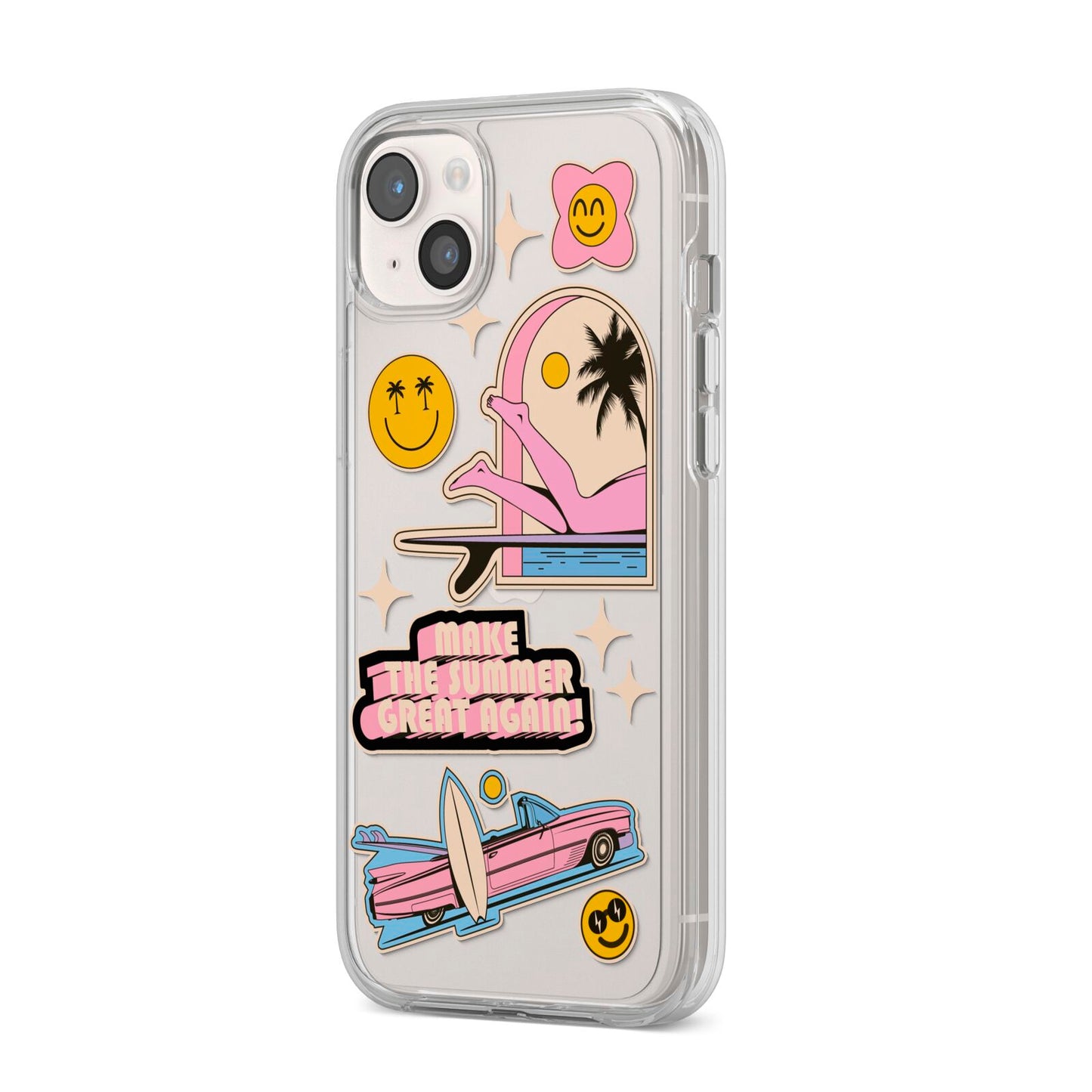 California Girl Sticker iPhone 14 Plus Clear Tough Case Starlight Angled Image
