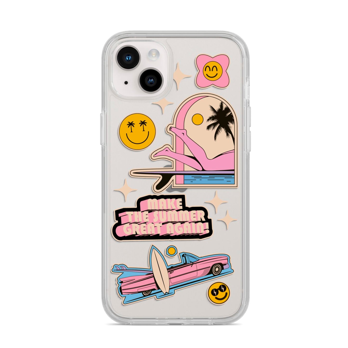 California Girl Sticker iPhone 14 Plus Clear Tough Case Starlight