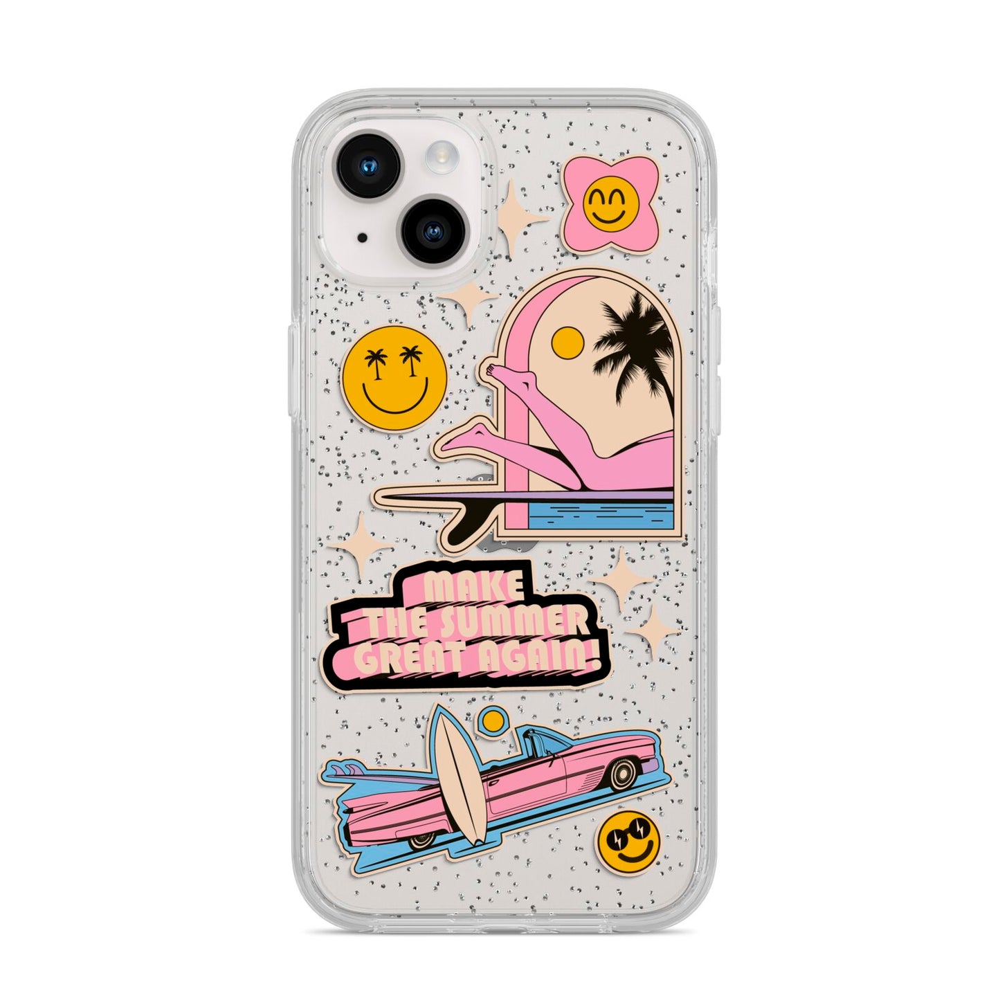 California Girl Sticker iPhone 14 Plus Glitter Tough Case Starlight