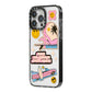 California Girl Sticker iPhone 14 Pro Max Black Impact Case Side Angle on Silver phone
