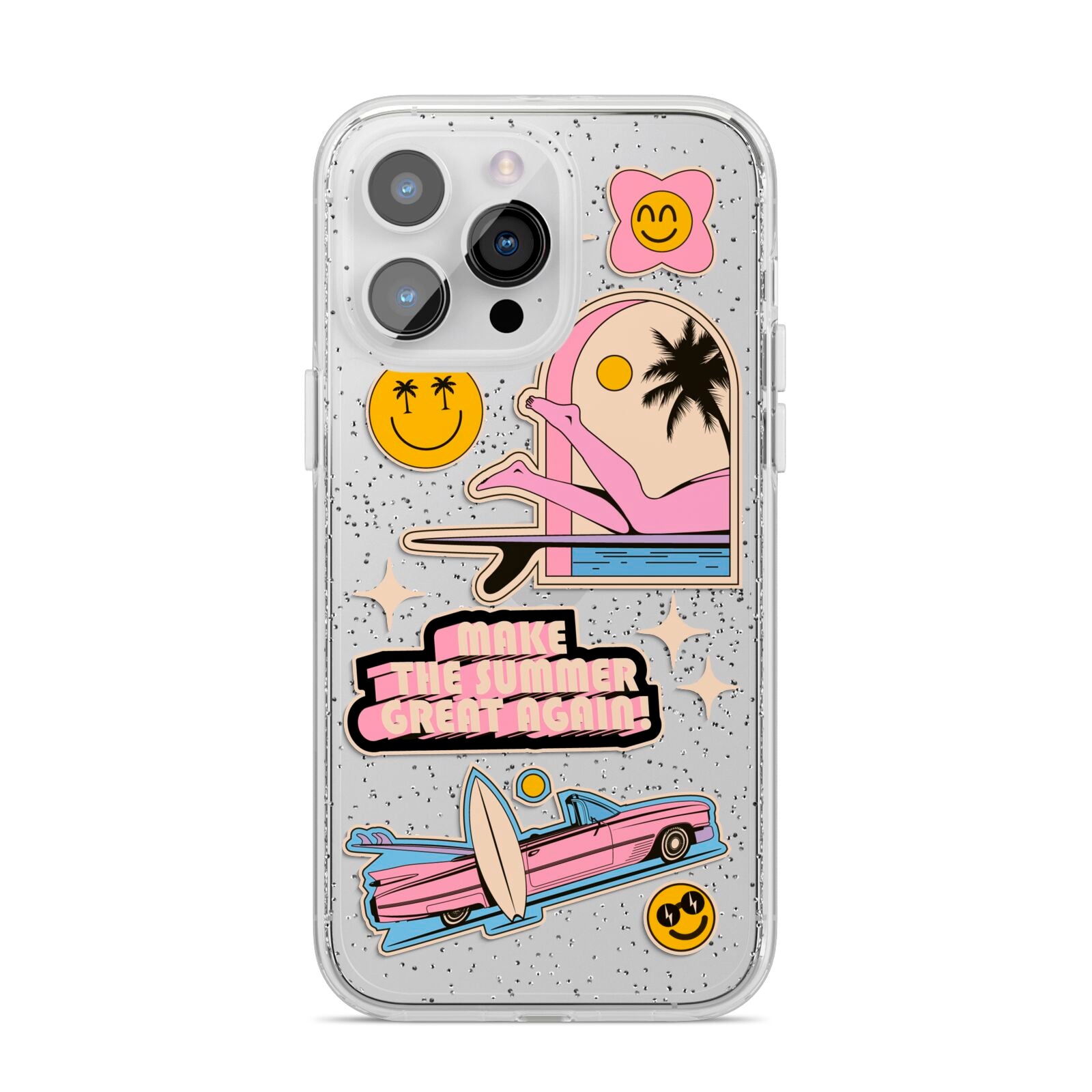 California Girl Sticker iPhone 14 Pro Max Glitter Tough Case Silver