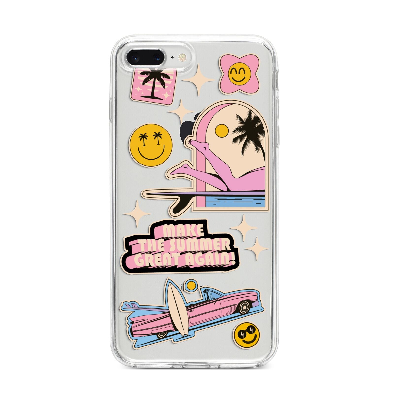 California Girl Sticker iPhone 8 Plus Bumper Case on Silver iPhone