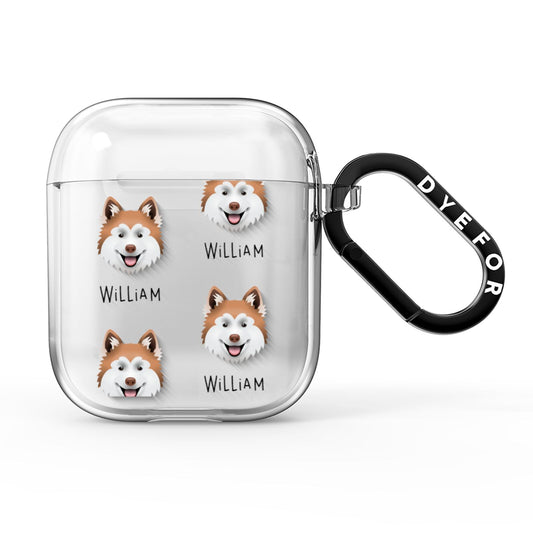 Canadian Eskimo Dog Icon with Name AirPods Clear Case
