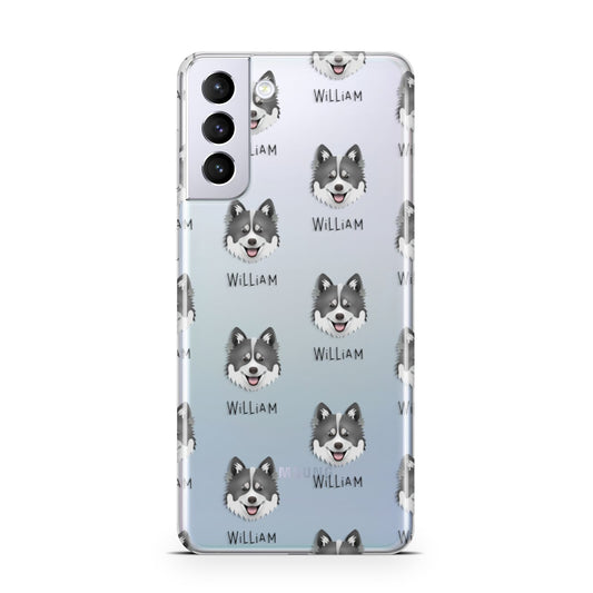 Canadian Eskimo Dog Icon with Name Samsung S21 Plus Phone Case