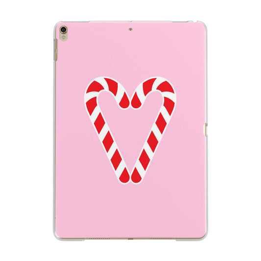 Candy Cane Heart Apple iPad Gold Case