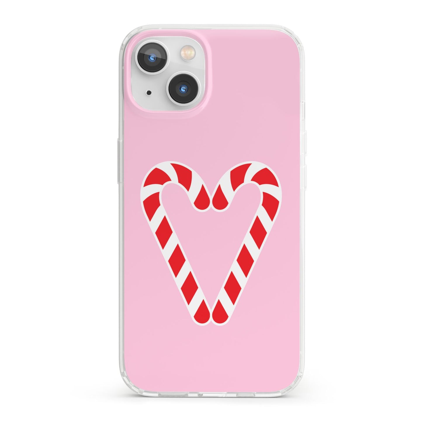 Candy Cane Heart iPhone 13 Clear Bumper Case