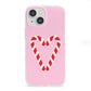 Candy Cane Heart iPhone 13 Mini Clear Bumper Case