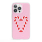 Candy Cane Heart iPhone 13 Pro Clear Bumper Case