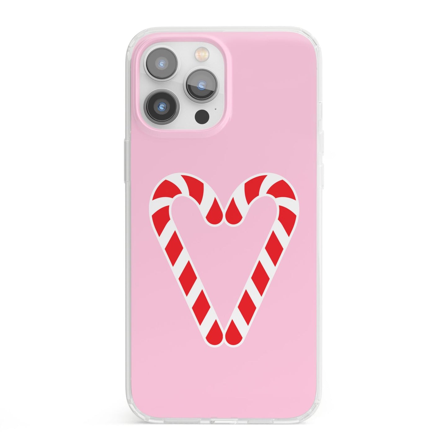 Candy Cane Heart iPhone 13 Pro Max Clear Bumper Case
