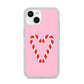Candy Cane Heart iPhone 14 Clear Tough Case Starlight