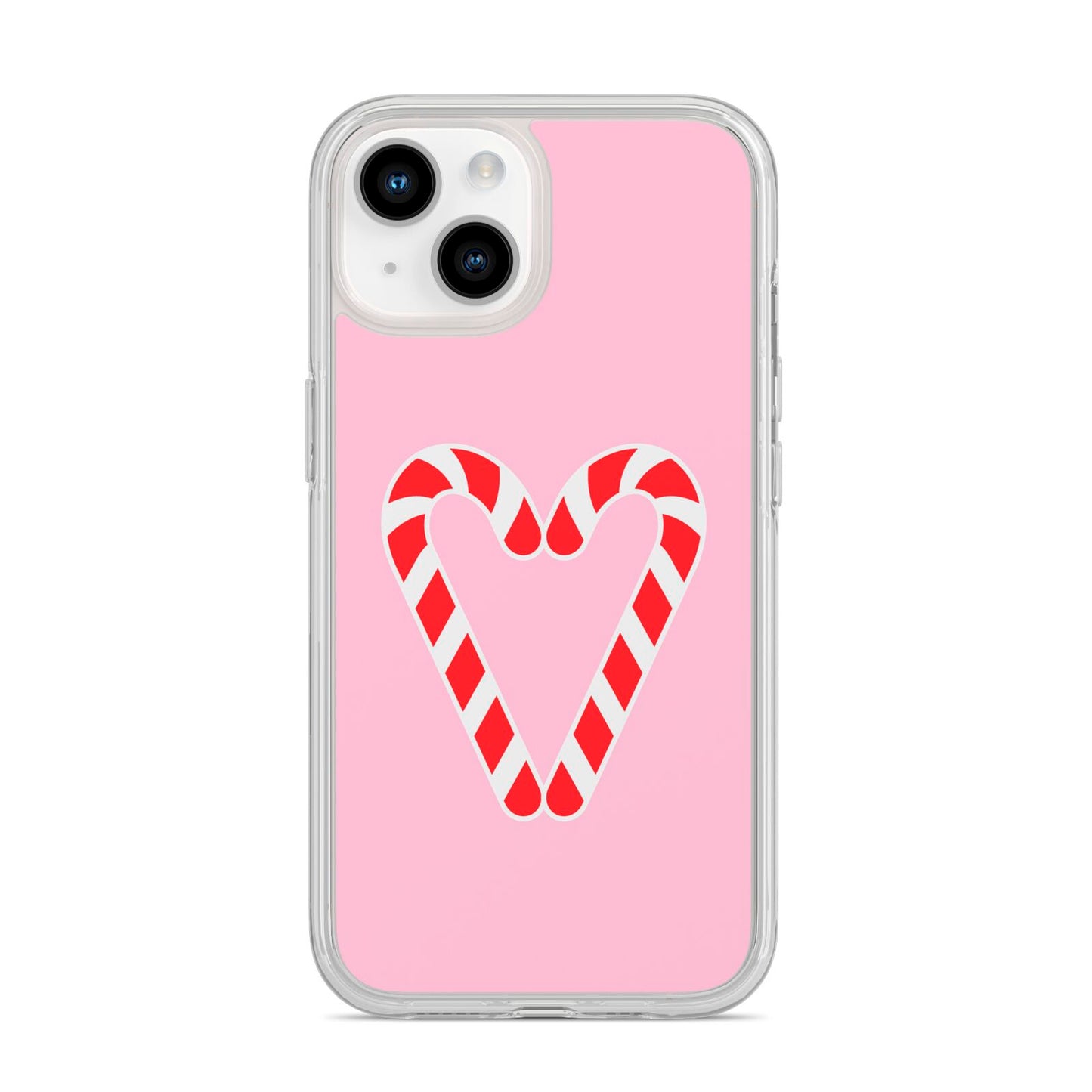 Candy Cane Heart iPhone 14 Clear Tough Case Starlight