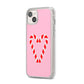 Candy Cane Heart iPhone 14 Plus Clear Tough Case Starlight Angled Image