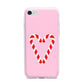 Candy Cane Heart iPhone 7 Bumper Case on Silver iPhone