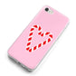 Candy Cane Heart iPhone 8 Bumper Case on Silver iPhone Alternative Image