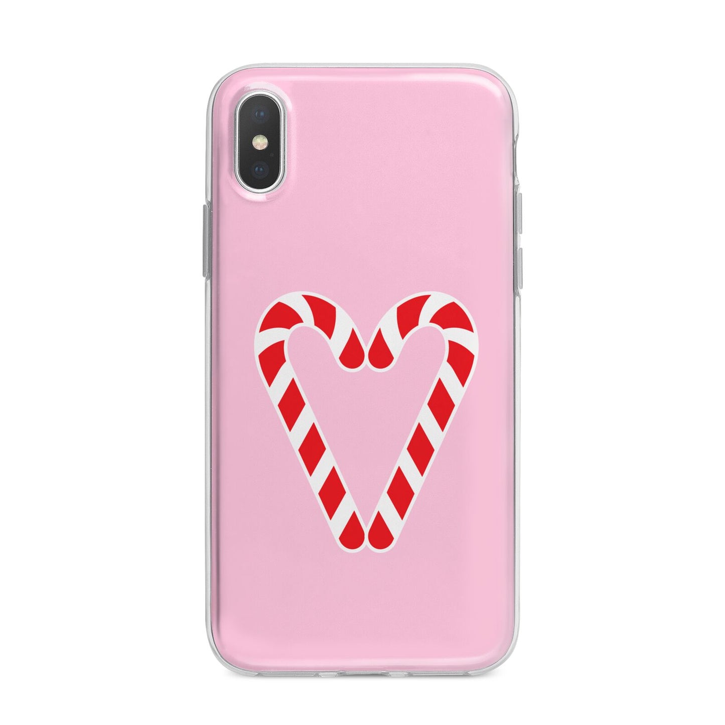 Candy Cane Heart iPhone X Bumper Case on Silver iPhone Alternative Image 1