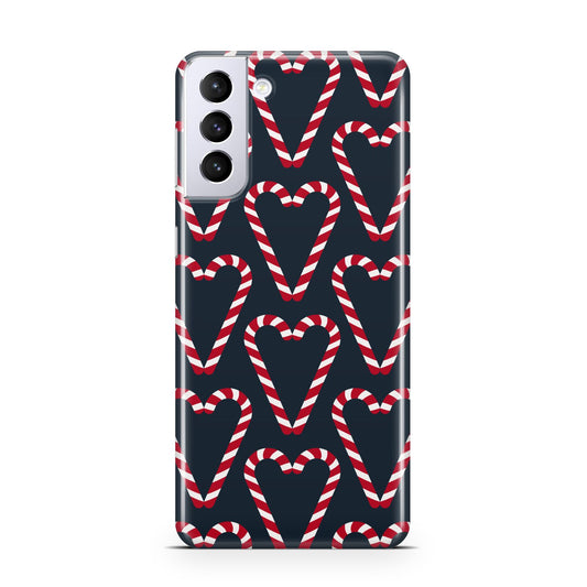 Candy Cane Pattern Samsung S21 Plus Phone Case