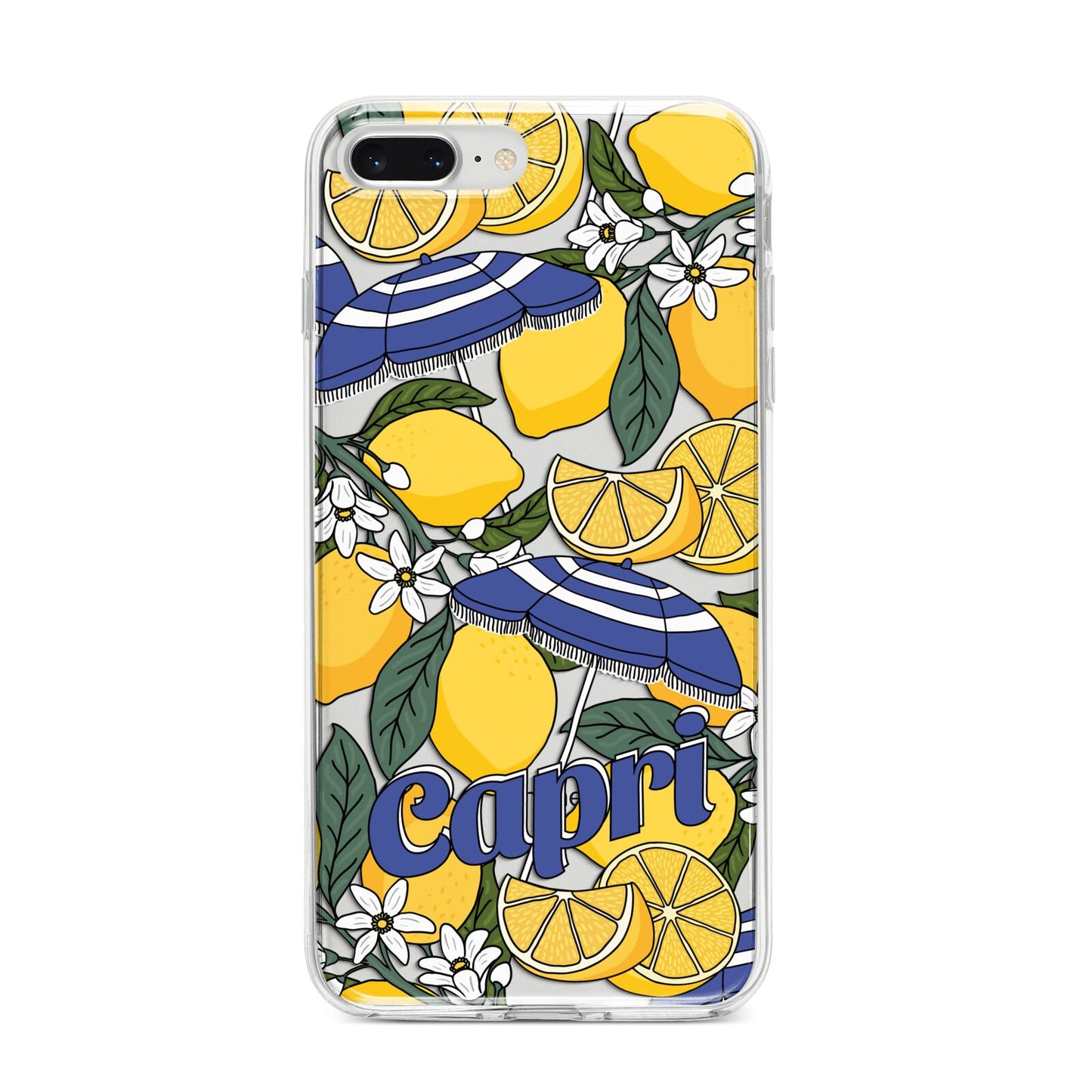 Capri iPhone 8 Plus Bumper Case on Silver iPhone