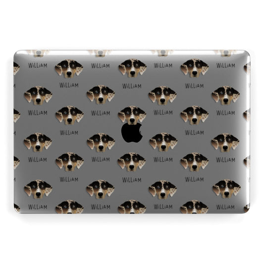 Catahoula Leopard Dog Icon with Name Apple MacBook Case