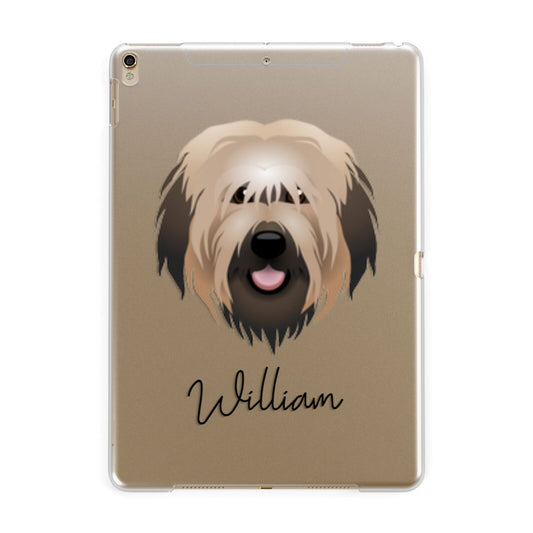 Catalan Sheepdog Personalised Apple iPad Gold Case