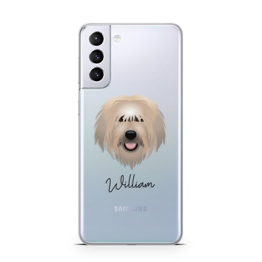 Catalan Sheepdog Personalised Samsung S21 Plus Phone Case