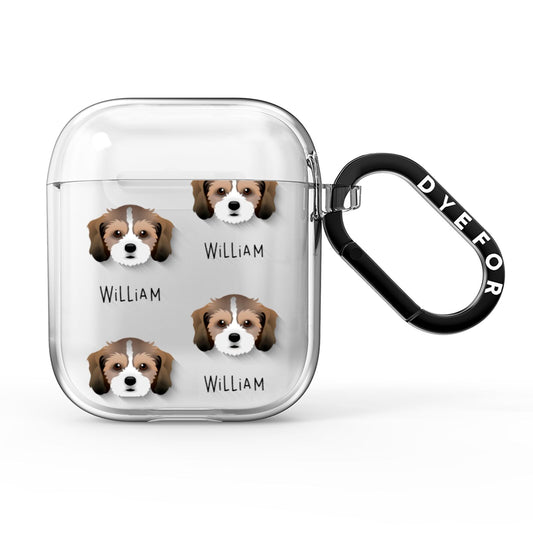 Cavachon Icon with Name AirPods Clear Case