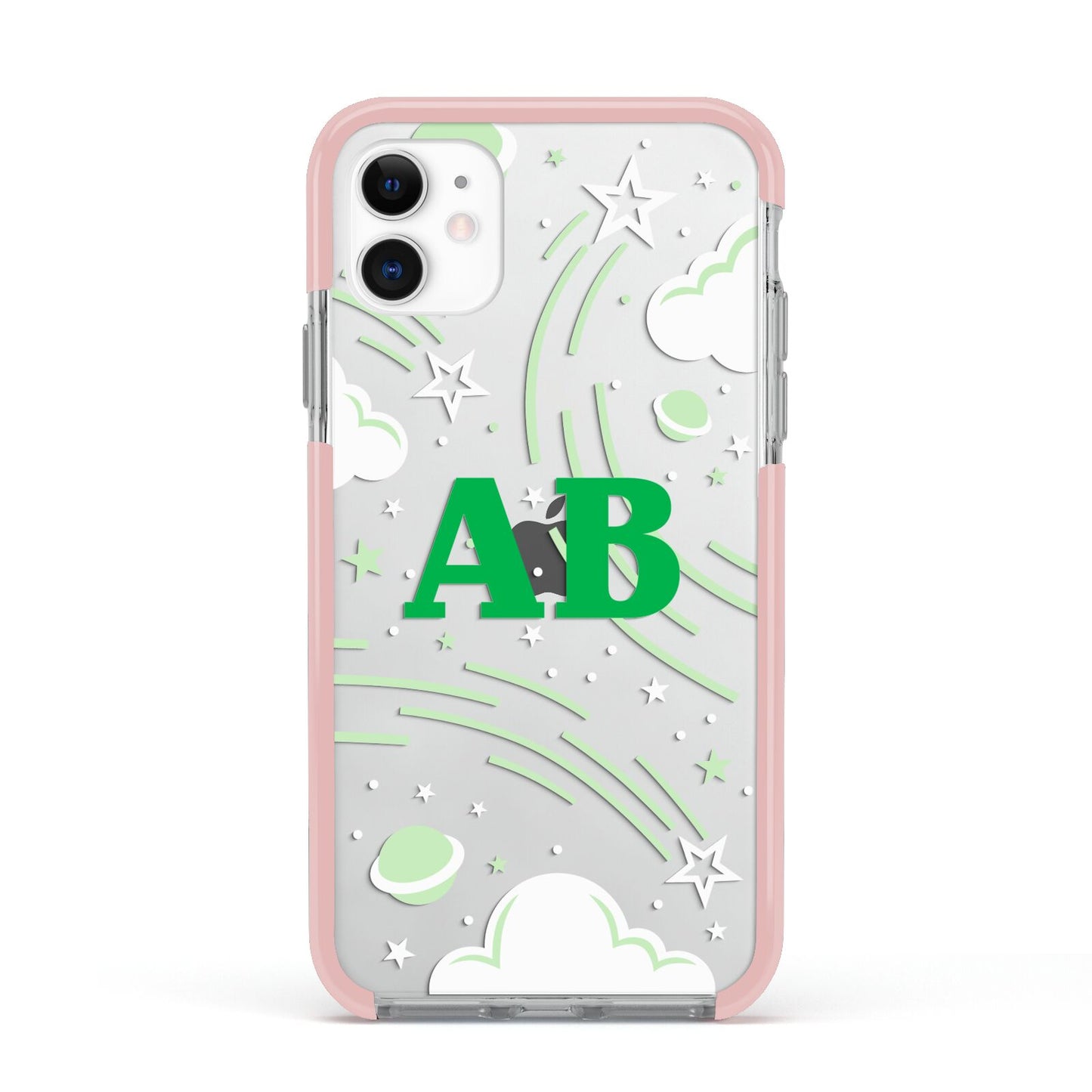 Celestial Apple iPhone 11 in White with Pink Impact Case