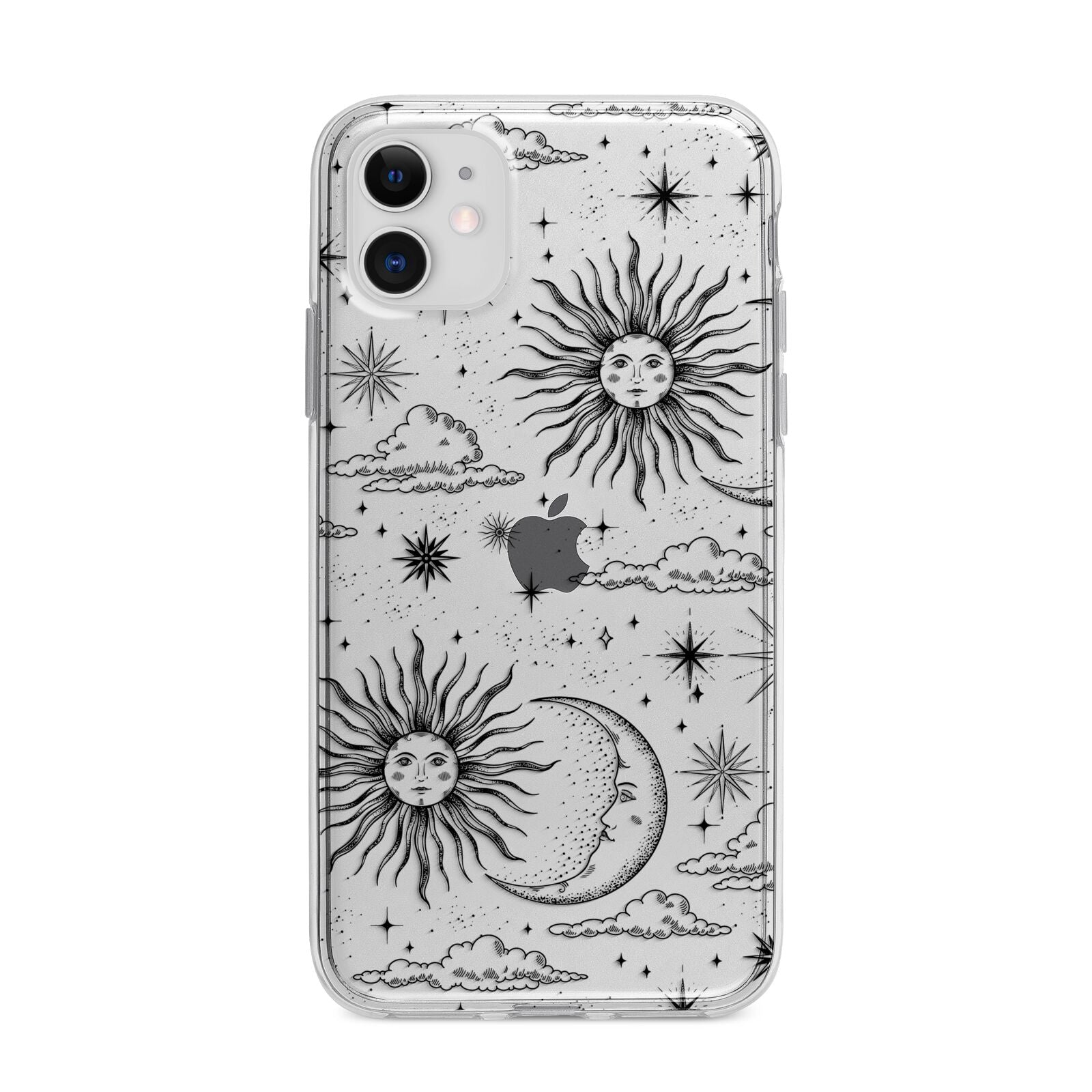 Celestial Suns Clouds Apple iPhone 11 in White with Bumper Case