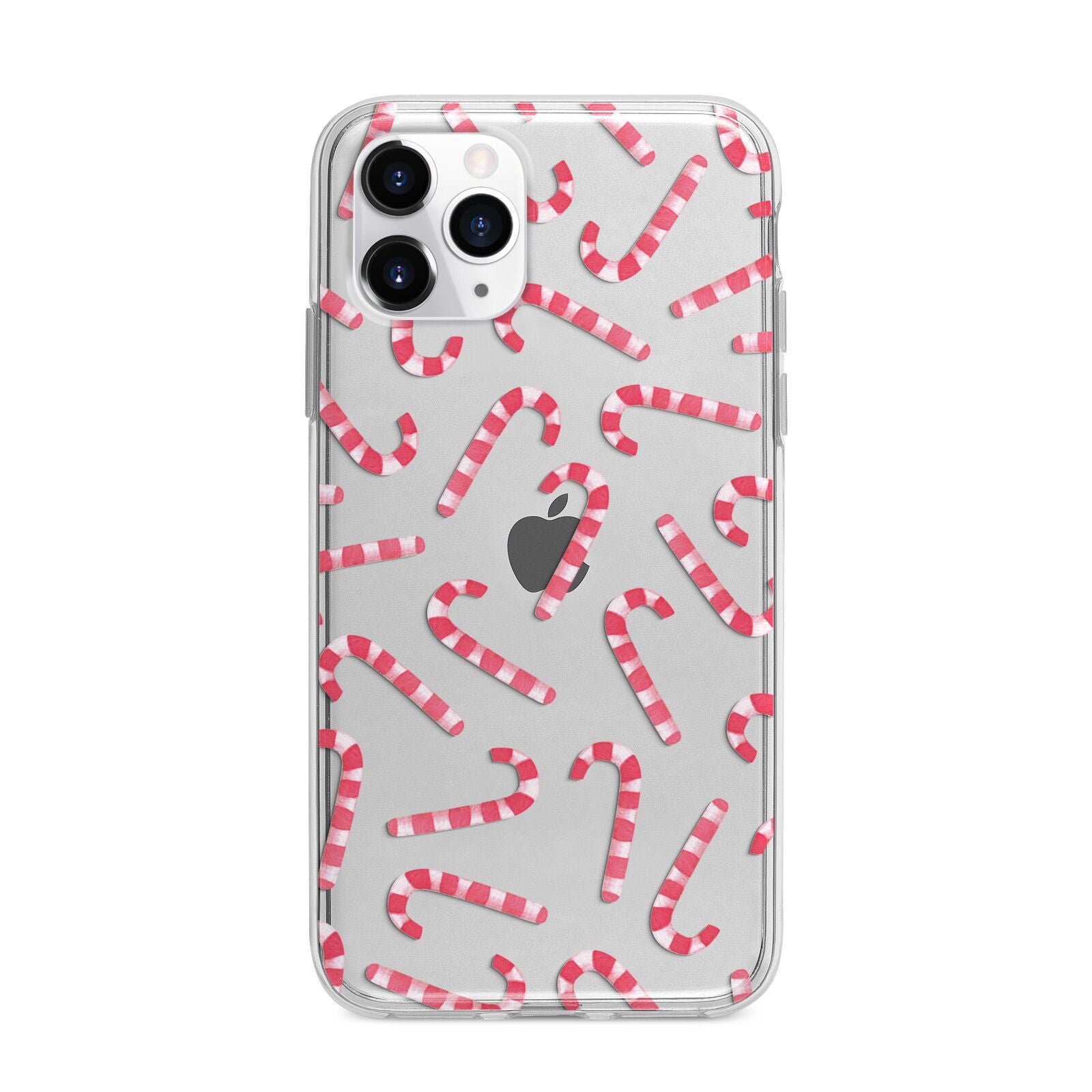 Christmas Candy Cane Apple iPhone 11 Pro in Silver with Bumper Case