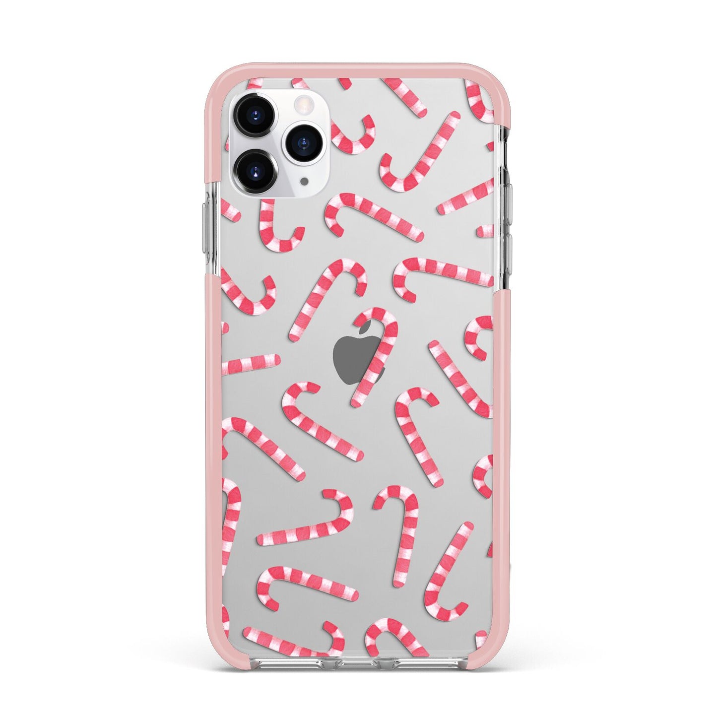Christmas Candy Cane iPhone 11 Pro Max Impact Pink Edge Case