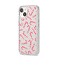 Christmas Candy Cane iPhone 14 Clear Tough Case Starlight Angled Image