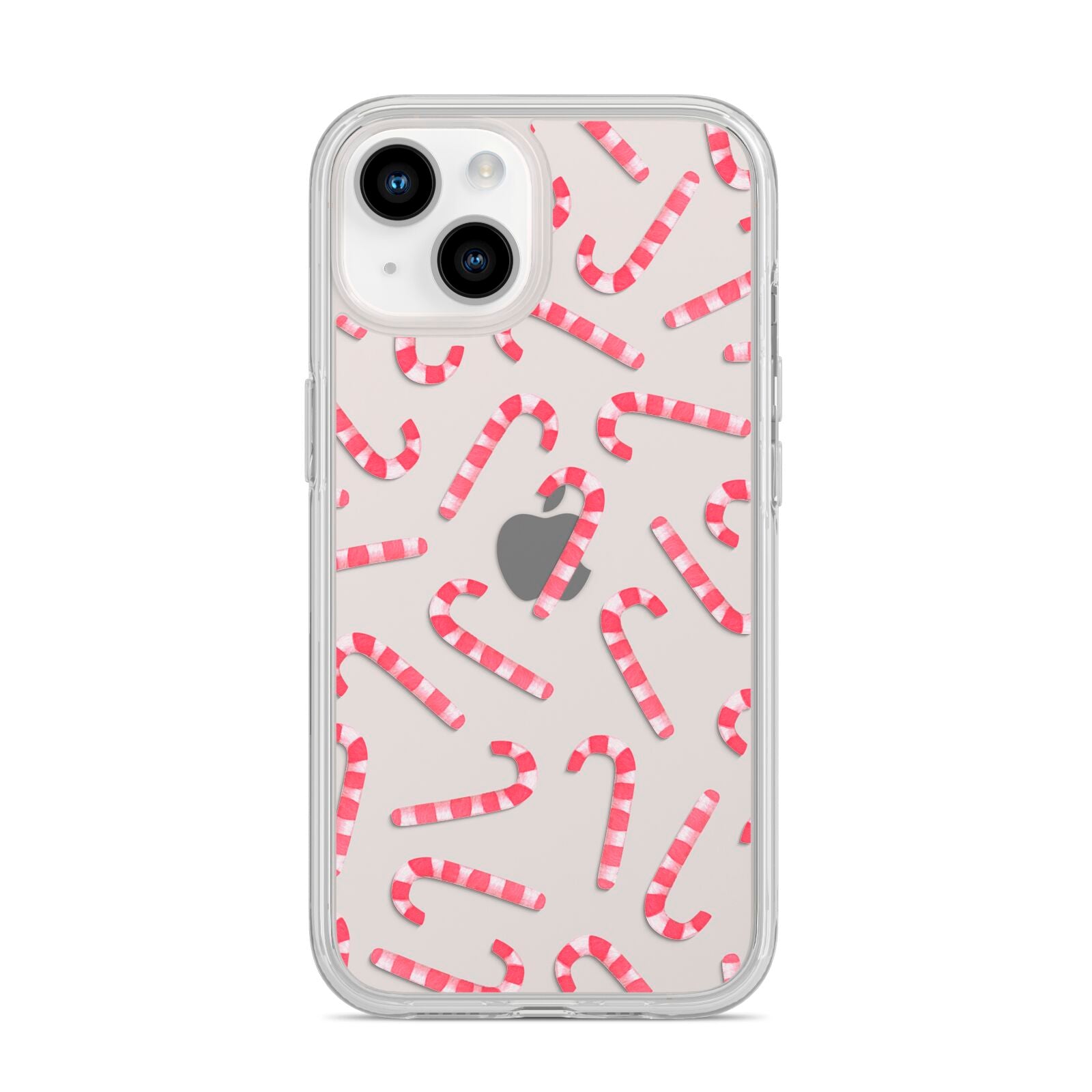 Christmas Candy Cane iPhone 14 Clear Tough Case Starlight