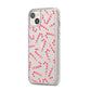 Christmas Candy Cane iPhone 14 Plus Clear Tough Case Starlight Angled Image